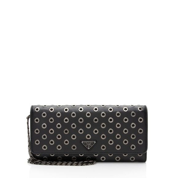 Prada Soft Calf Grommet Wallet on Chain - Picture 1 of 13